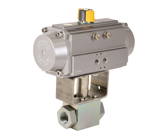 1 piece stainless steel ball valve 799 ZI + RE/RES pneumatic actuator